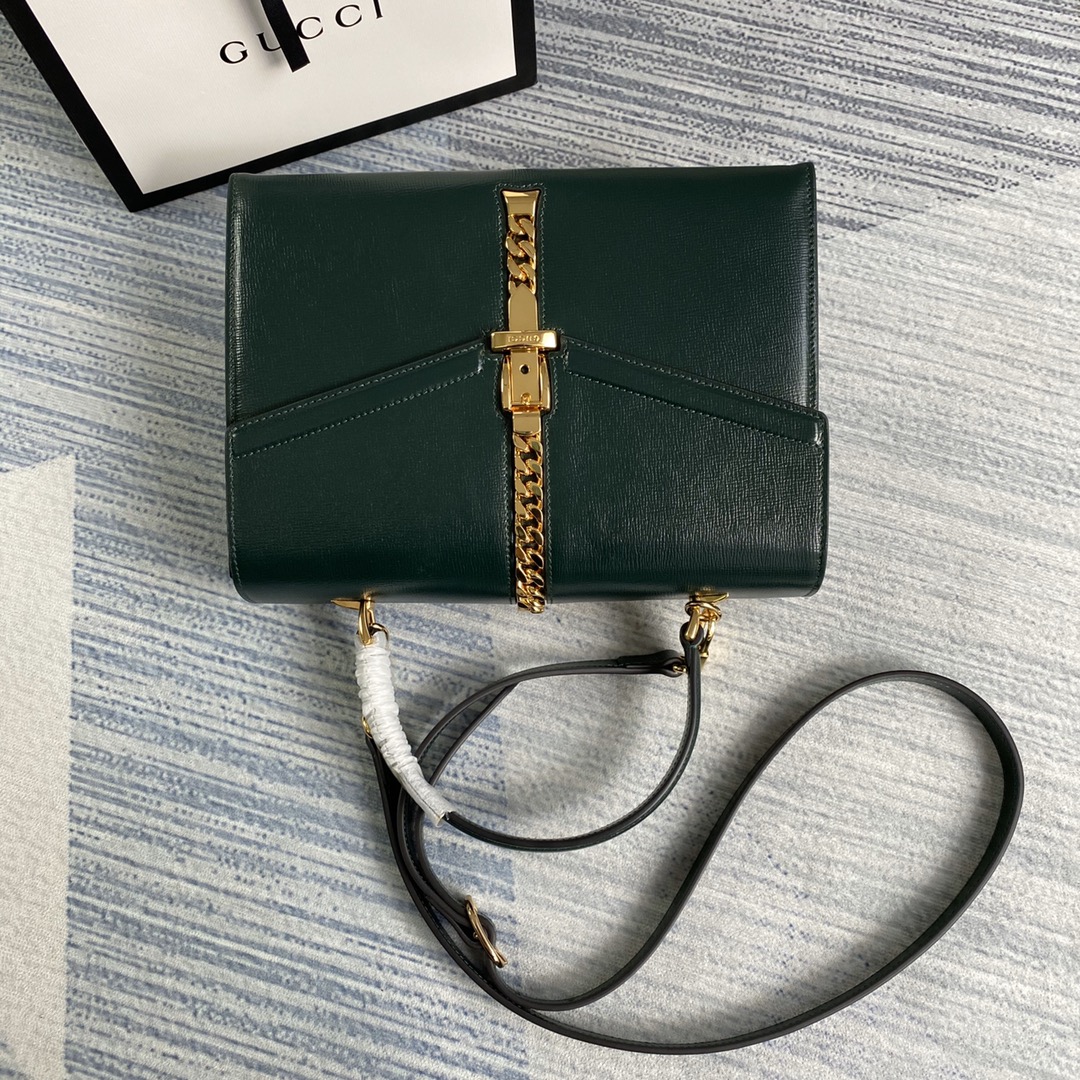 Gucci Sylvie 1969 Small Top Handle Bag Shoulder Bag 602781 Green